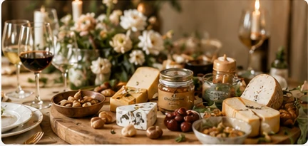 Cheese and pantry staples for a gathering